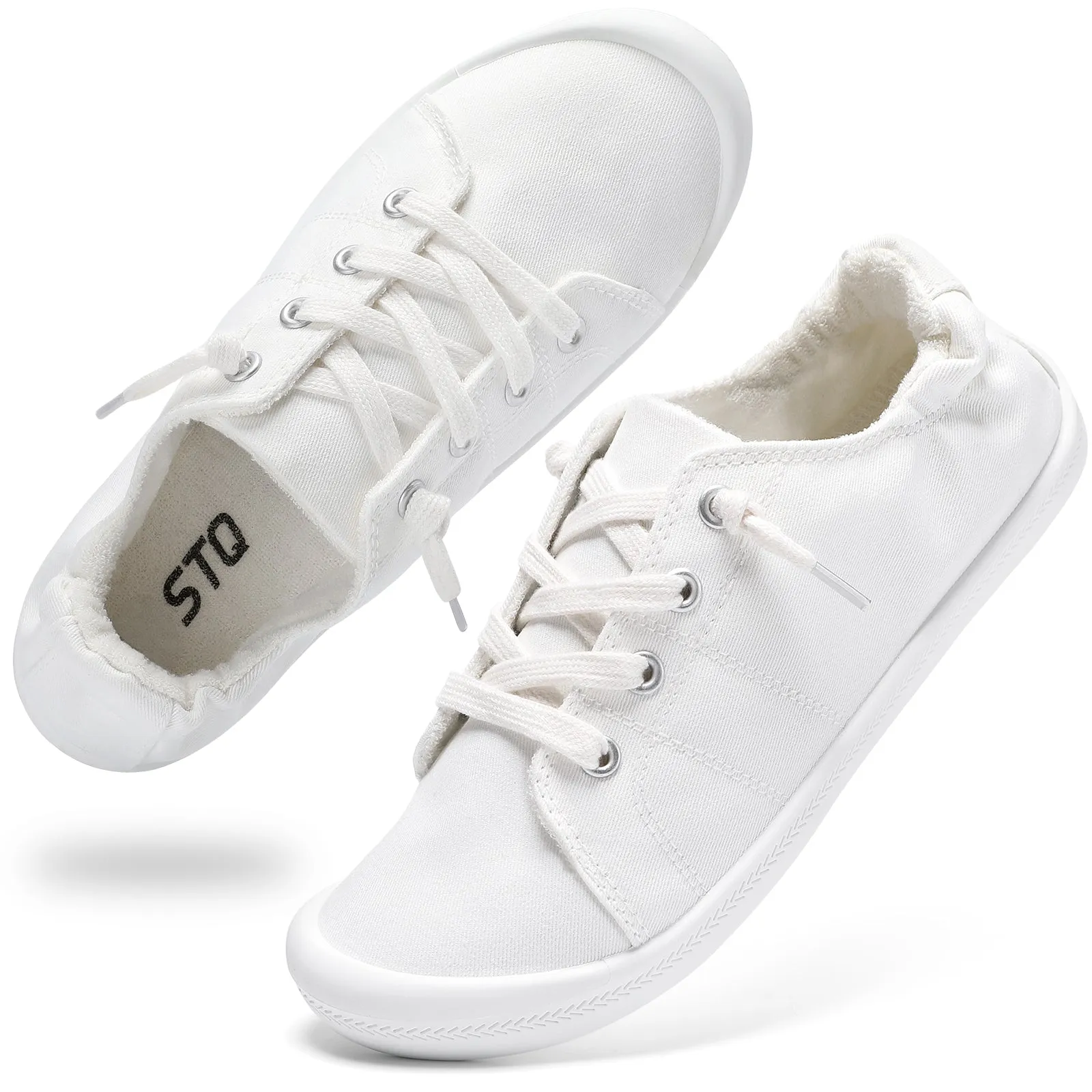 STQ Womens Slip On Sneakers, Comfort Casual Canvas Shoes