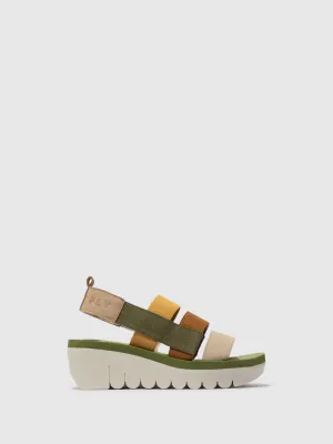 Strappy Sandals YERE847FLY CLOUD/MULTICOLOR/ARMY GREEN