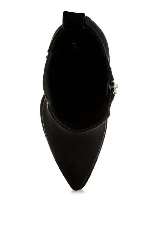 Studs Embellished High Ankle Boots