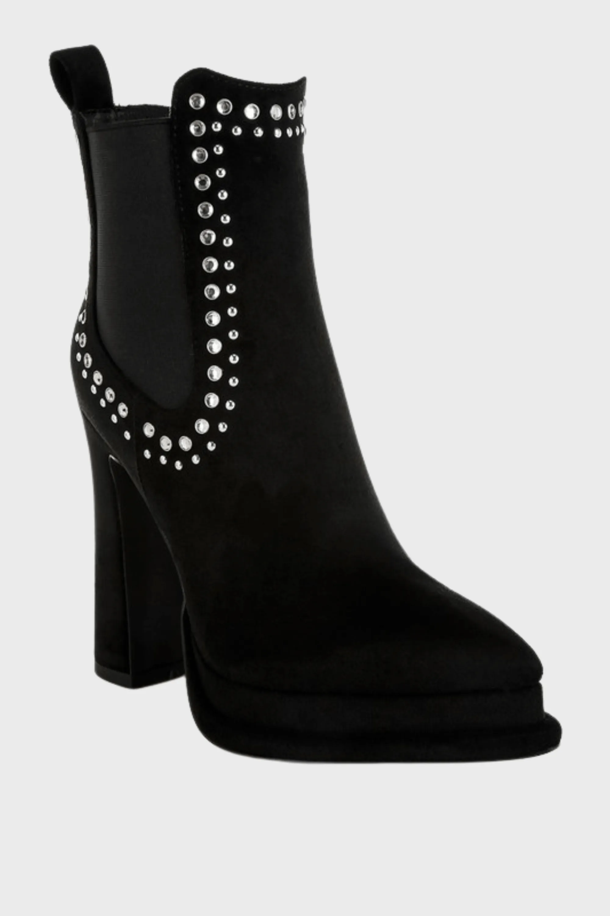 Studs Embellished High Ankle Boots