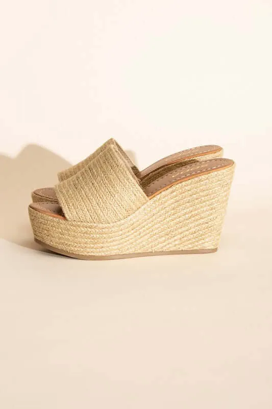 Tan Bounty-S Platform Heels Wedges Sandals