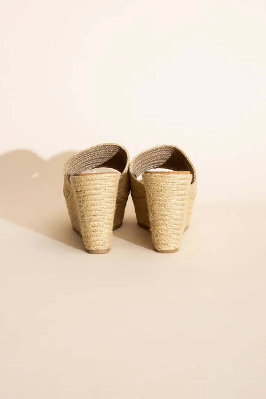 Tan Bounty-S Platform Heels Wedges Sandals