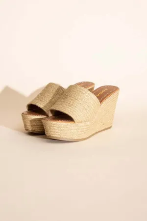 Tan Bounty-S Platform Heels Wedges Sandals