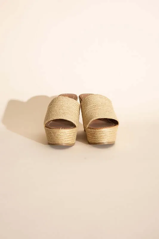Tan Bounty-S Platform Heels Wedges Sandals