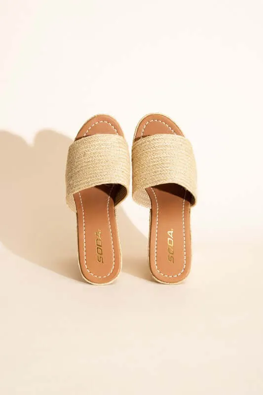Tan Bounty-S Platform Heels Wedges Sandals