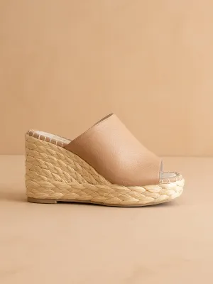 The Raina | Apricot Espdarille Slip On Wedge