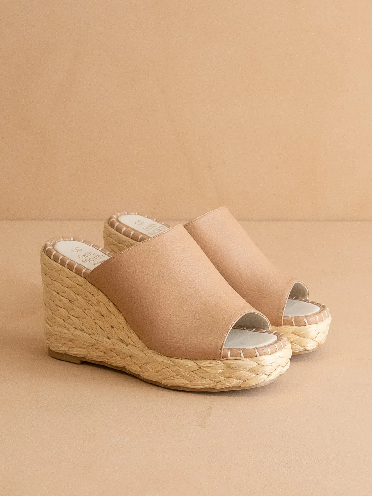 The Raina | Apricot Espdarille Slip On Wedge