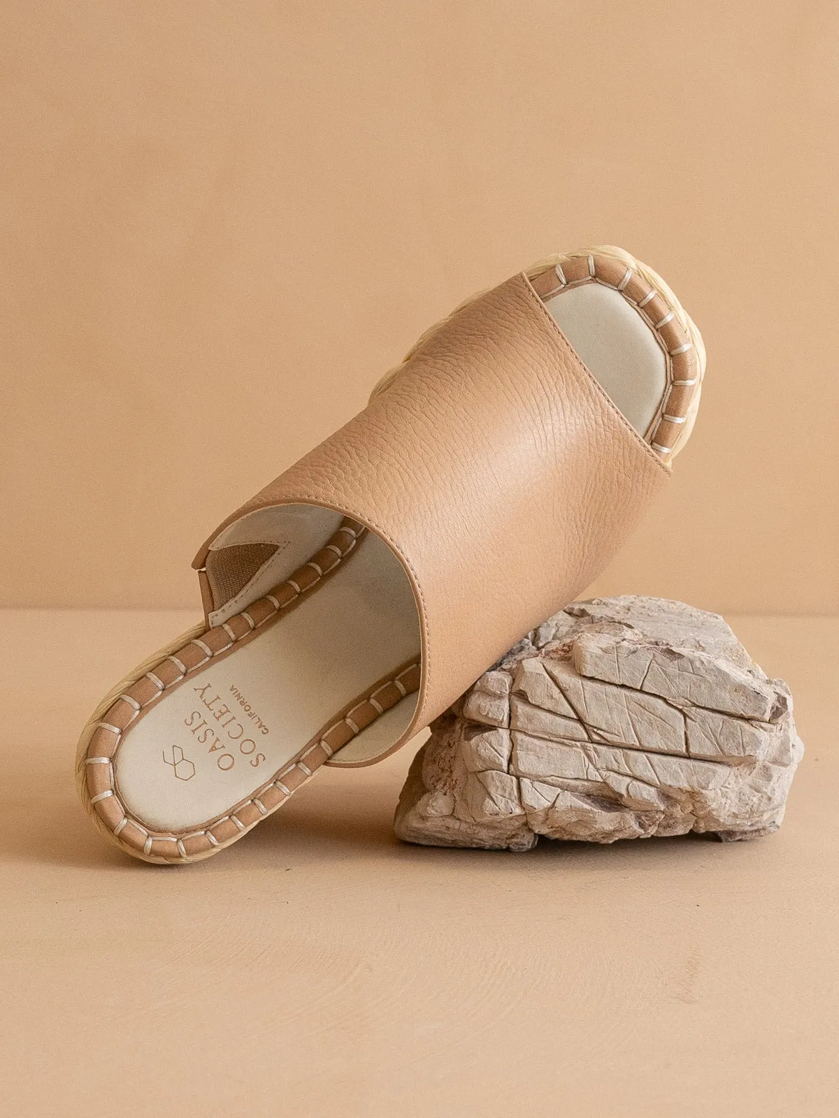The Raina | Apricot Espdarille Slip On Wedge