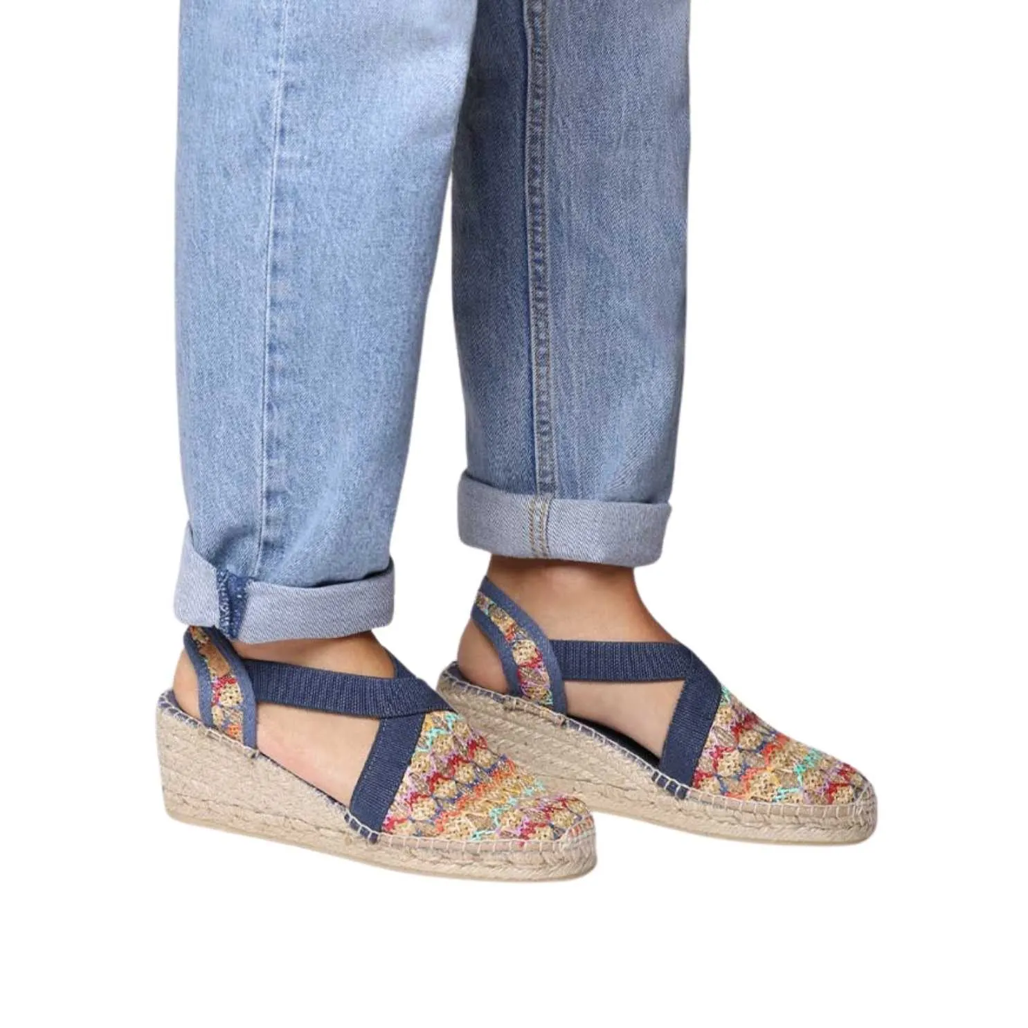 Vegan Multicolored Wedge Espadrille For Women - Terra-TT
