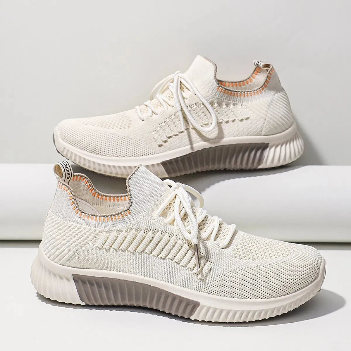 Women Lace Up Running Shoes Sporty Outdoor Sneakers