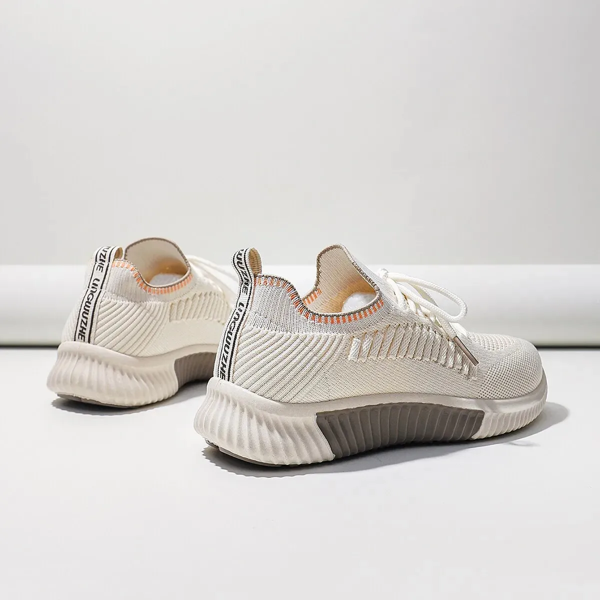 Women Lace Up Running Shoes Sporty Outdoor Sneakers
